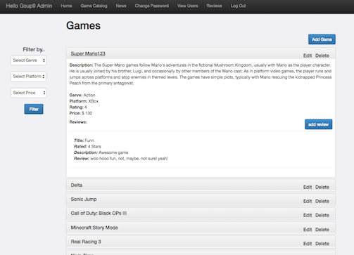 Games Catalog